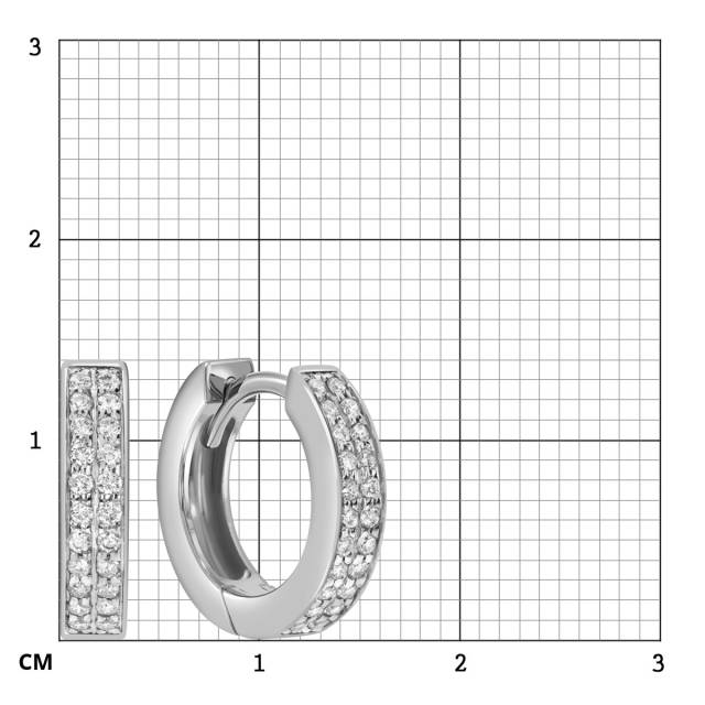Серьги конго из белого золота с бриллиантами (059907)