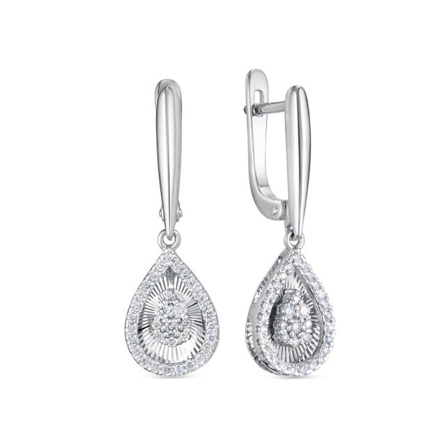 Серьги из белого золота с бриллиантами (060411)