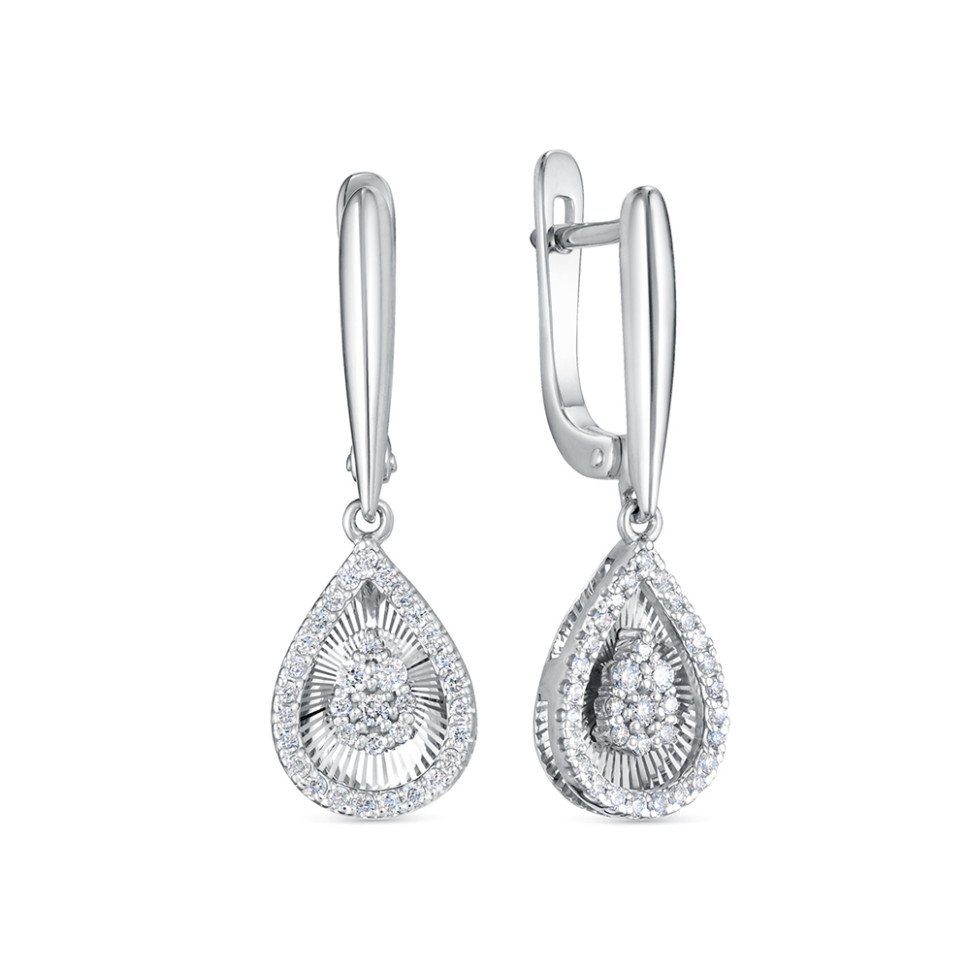 Серьги из белого золота с бриллиантами (060411)