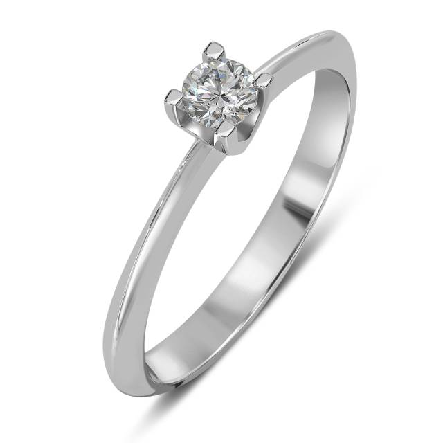 Помолвочное кольцо из белого золота с бриллиантом (047651)