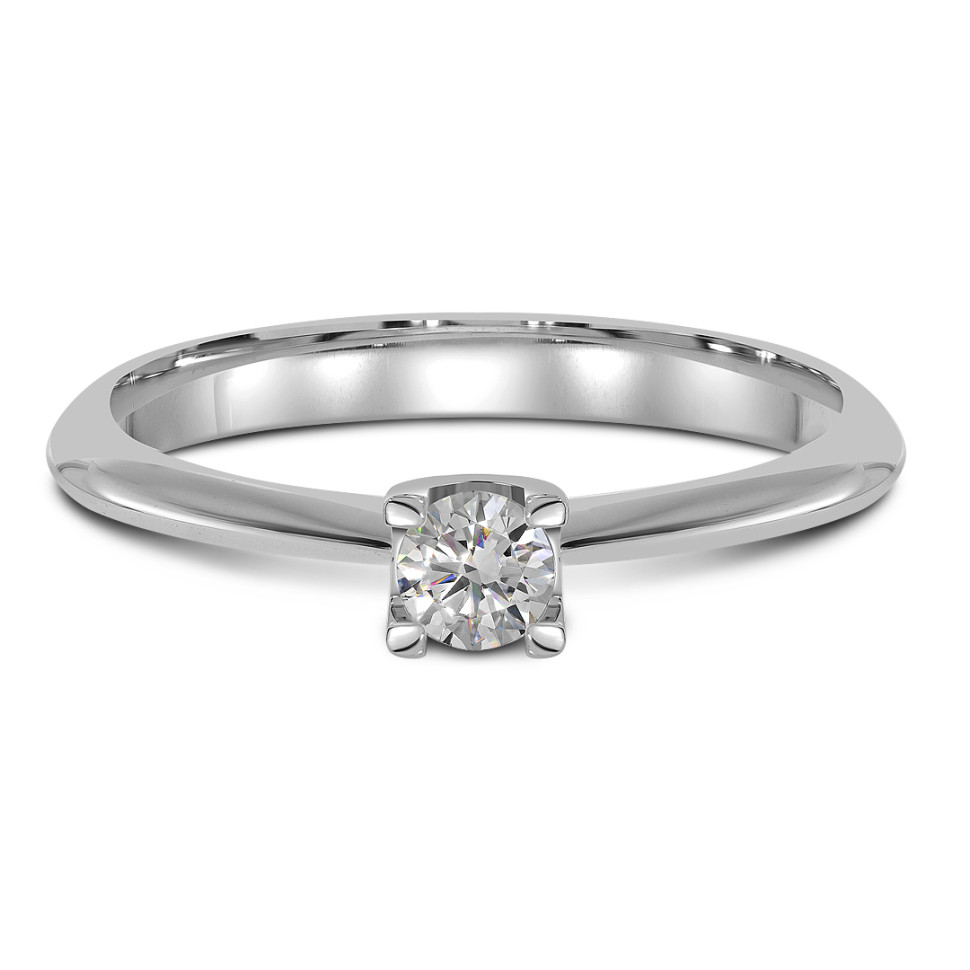 Помолвочное кольцо из белого золота с бриллиантом (047651)