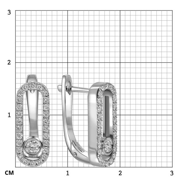 Серьги из белого золота с бриллиантами (062548)