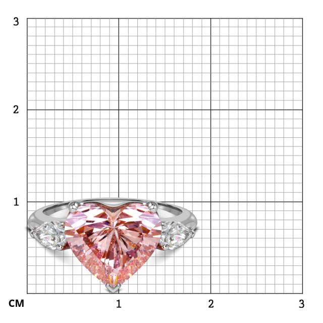 Помолвочное кольцо из белого золота с бриллиантами "Сердце" (060685)