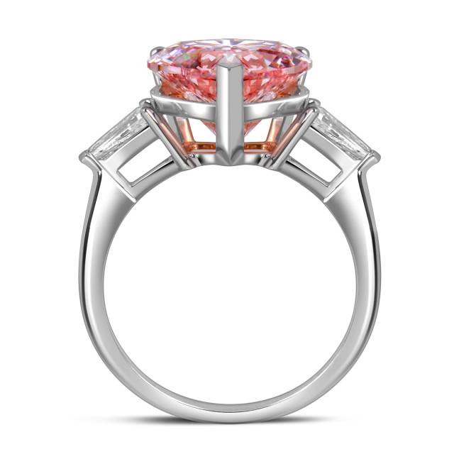 Помолвочное кольцо из белого золота с бриллиантами "Сердце" (060685)