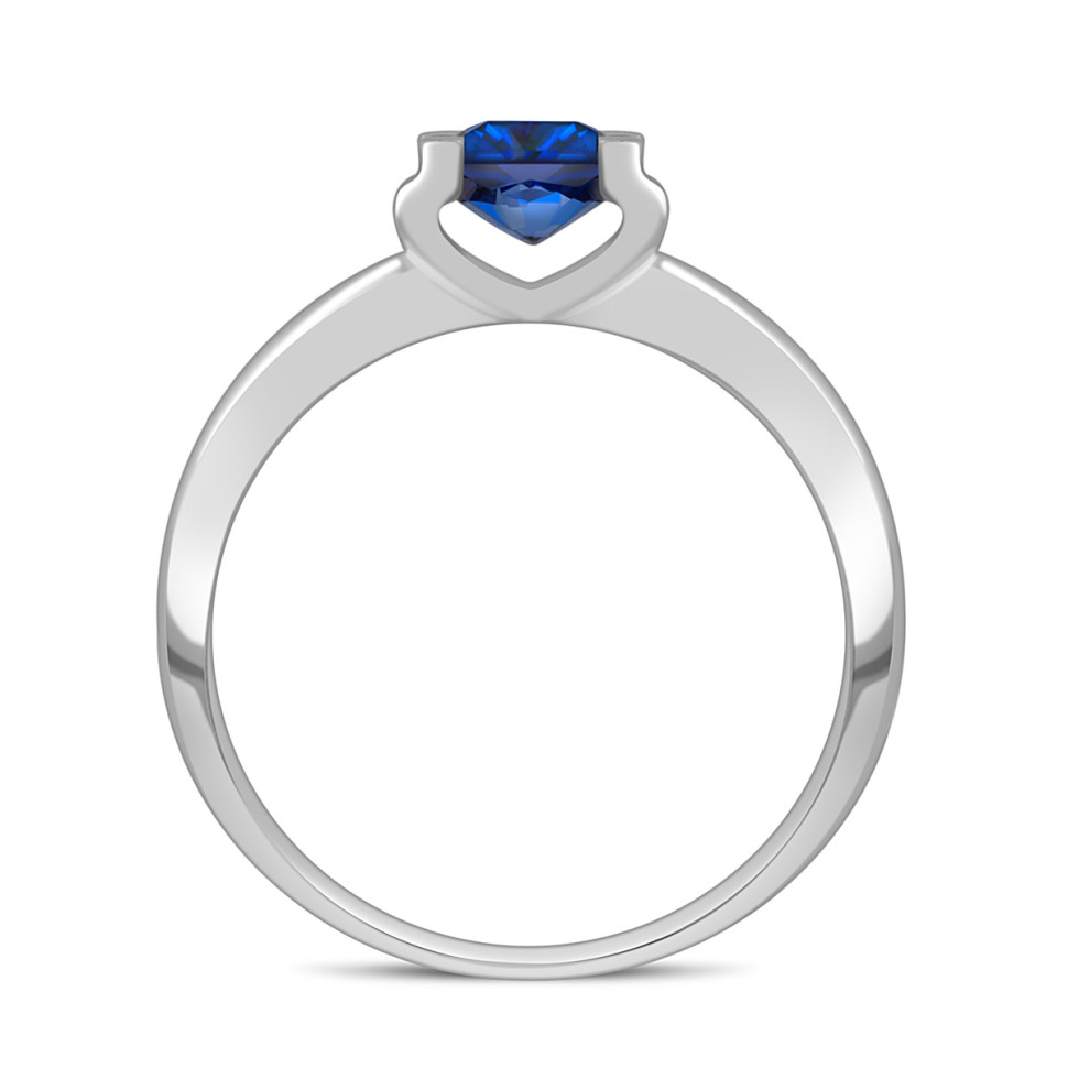 Помолвочное кольцо из платины с сапфиром (052337)