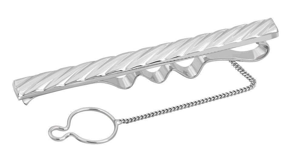 Зажим для галстука из белого золота (042660)