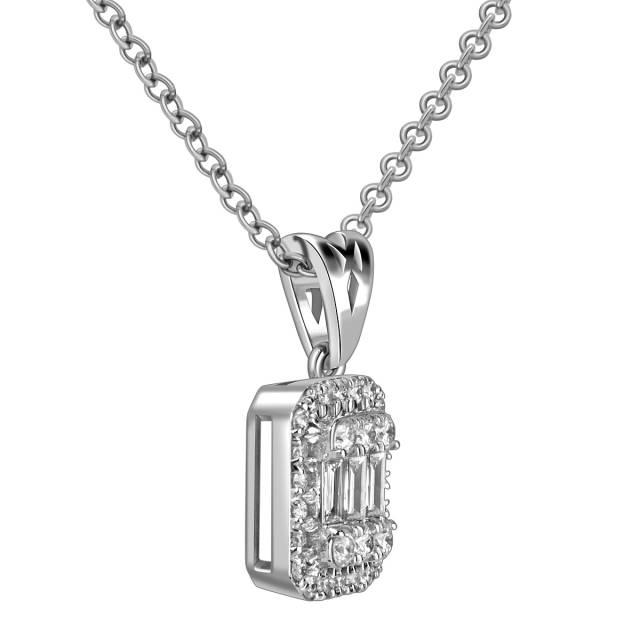 Кулон из белого золота с бриллиантами (055572)