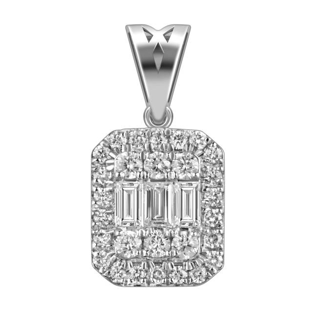 Кулон из белого золота с бриллиантами (055572)