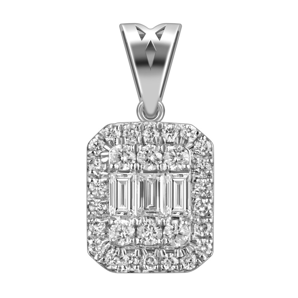 Кулон из белого золота с бриллиантами (055572)