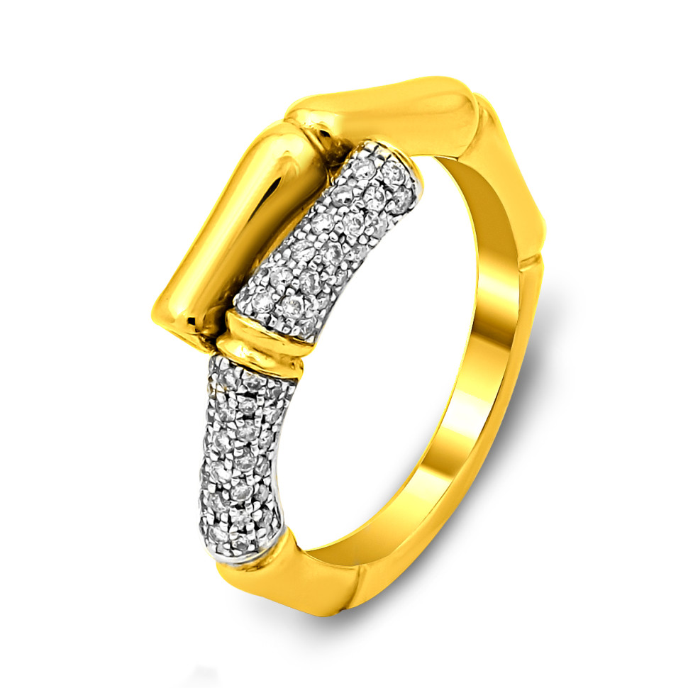 Кольцо из жёлтого золота с бриллиантами (018088)