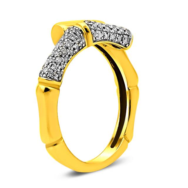 Кольцо из жёлтого золота с бриллиантами (018088)