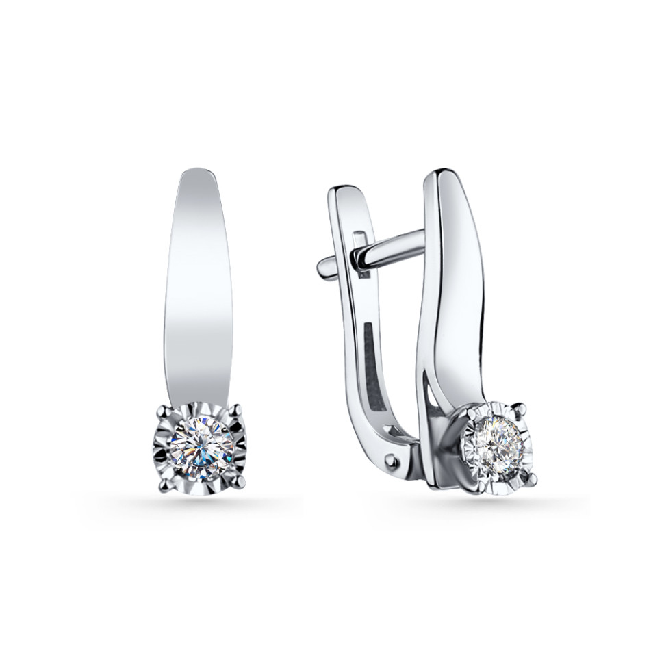 Серьги из белого золота с бриллиантами (059460)