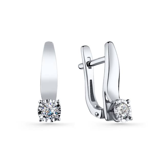 Серьги из белого золота с бриллиантами (059460)