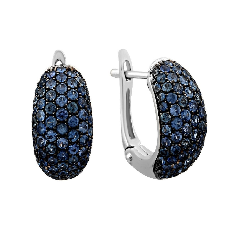 Серьги из белого золота с сапфирами (012807)