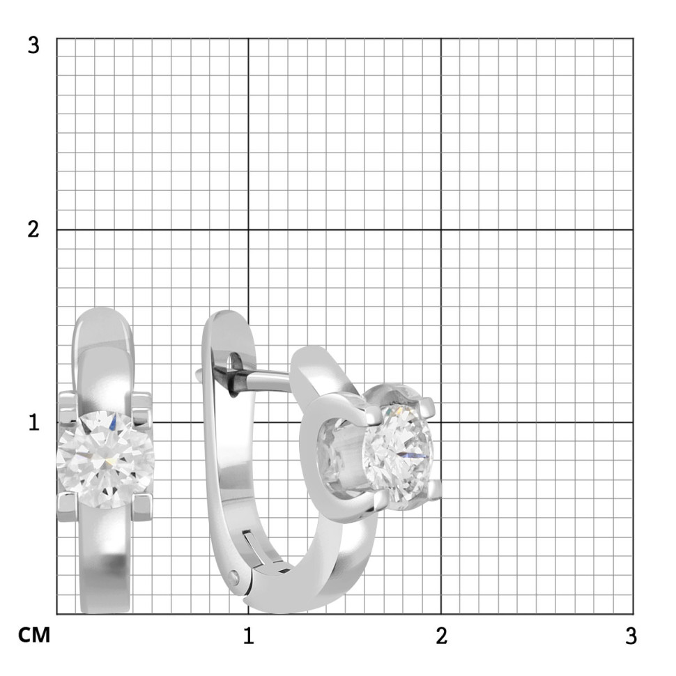 Серьги из белого золота с бриллиантами (039819)