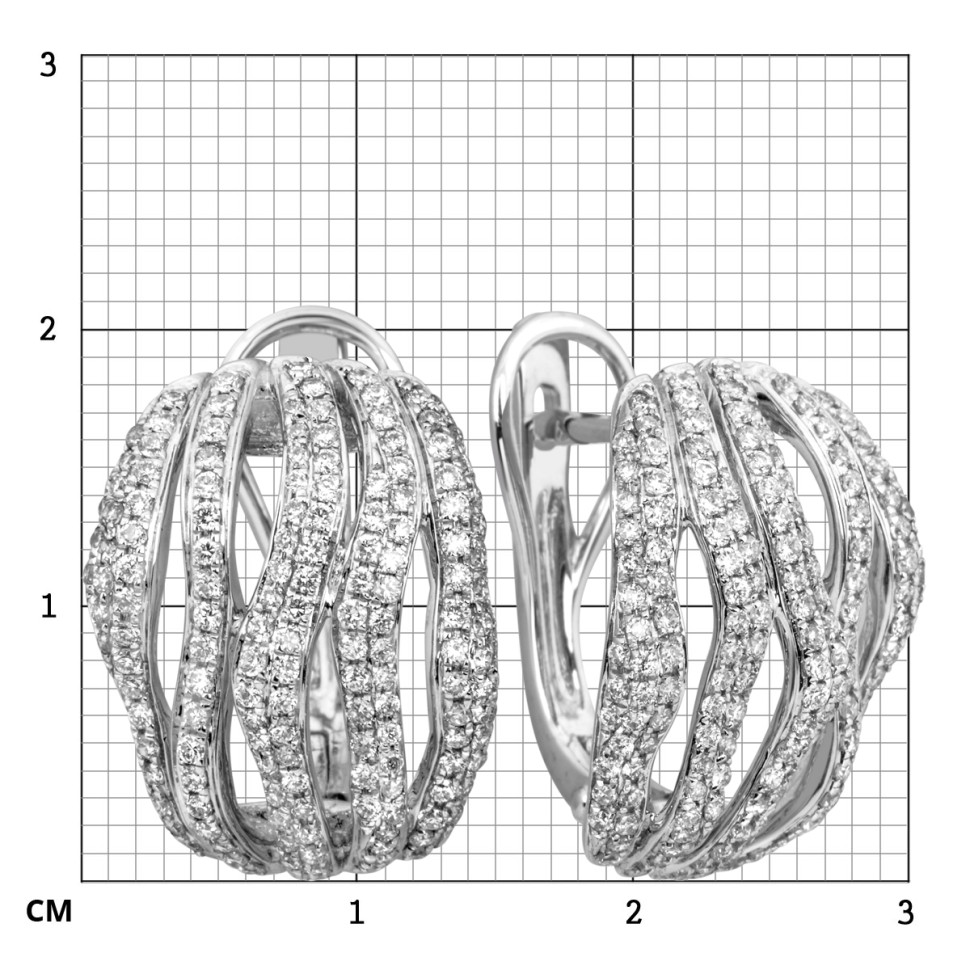 Серьги из белого золота с бриллиантами (012890)