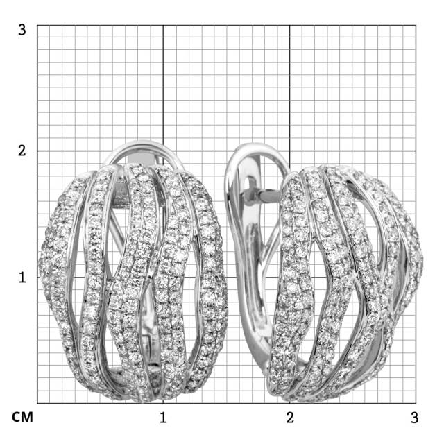 Серьги из белого золота с бриллиантами (012890)