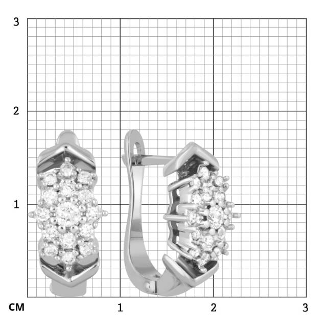 Серьги из белого золота с бриллиантами (039587)
