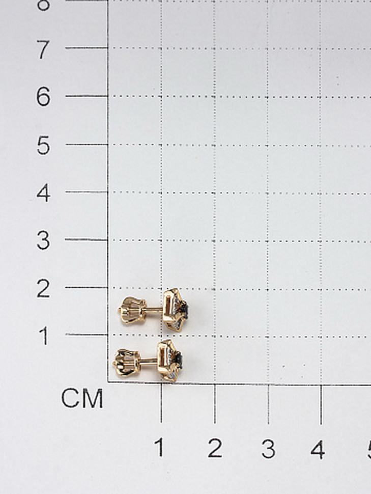 Серьги пусеты из красного золота с бриллиантами и сапфирами (053709)
