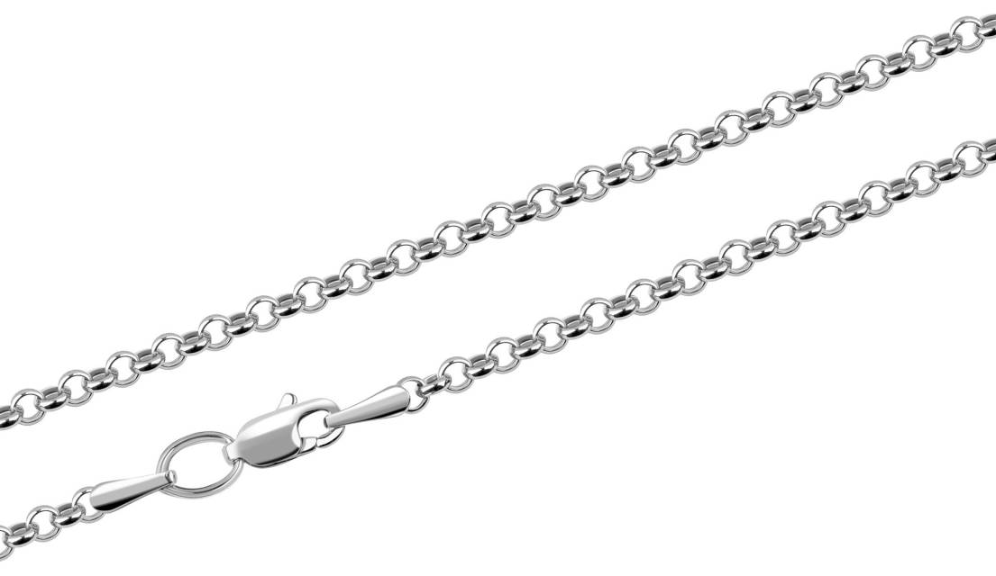 Цепочка из белого золота, плетение "Ролло" (057555)
