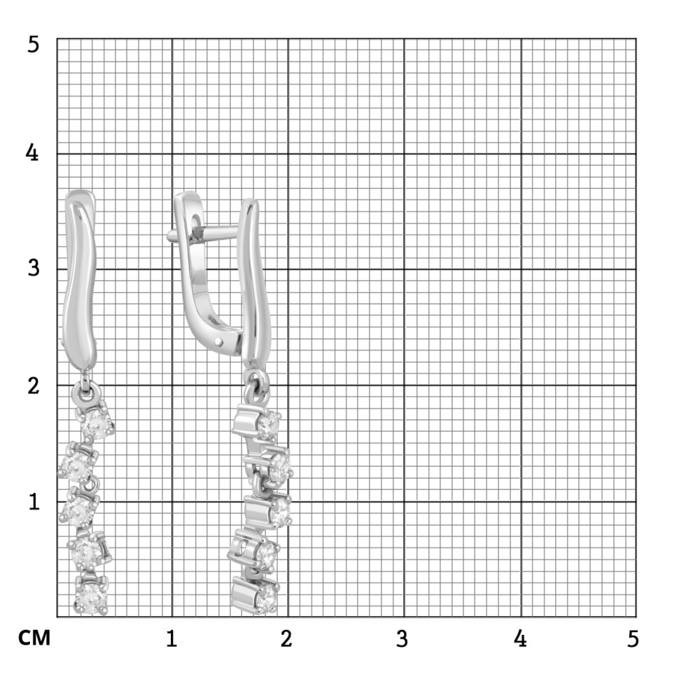 Серьги из белого золота с бриллиантами (046448)