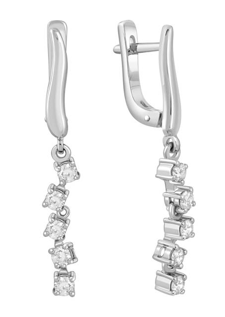 Серьги из белого золота с бриллиантами (046448)