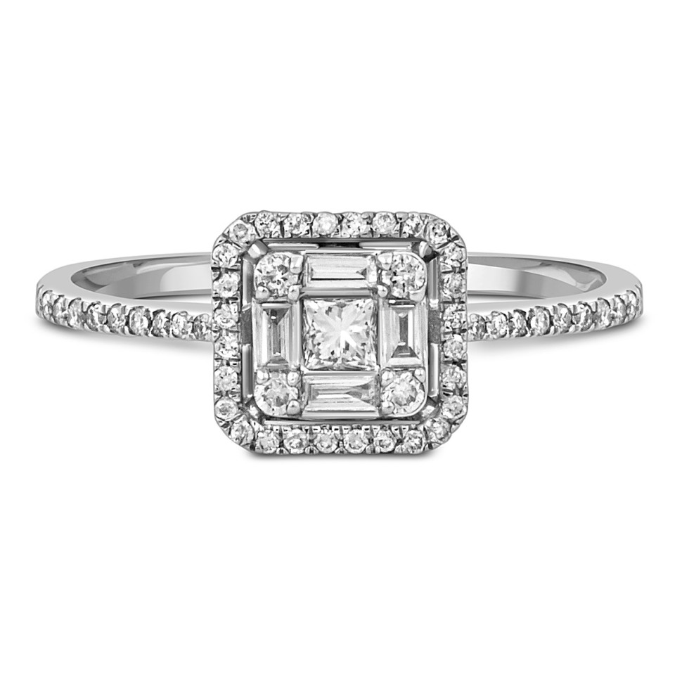 Кольцо из белого золота с бриллиантами (052009)