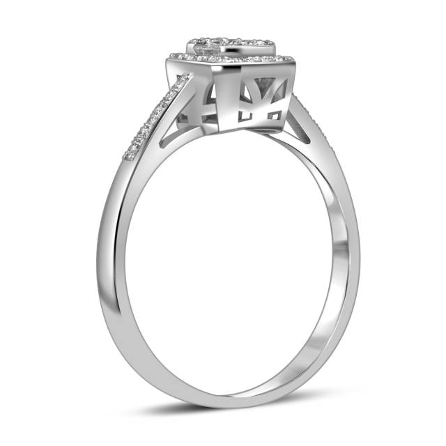 Кольцо из белого золота с бриллиантами (054600)