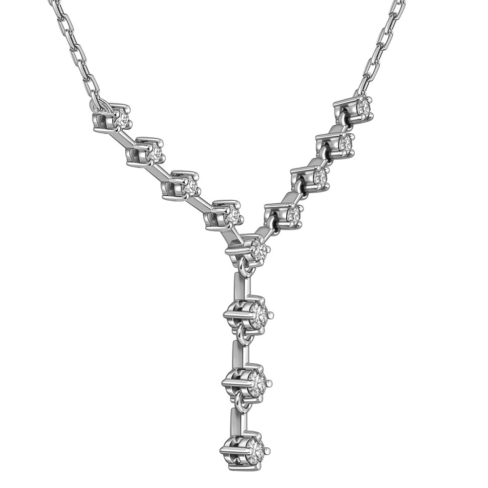 Колье из белого золота с бриллиантами (059117)