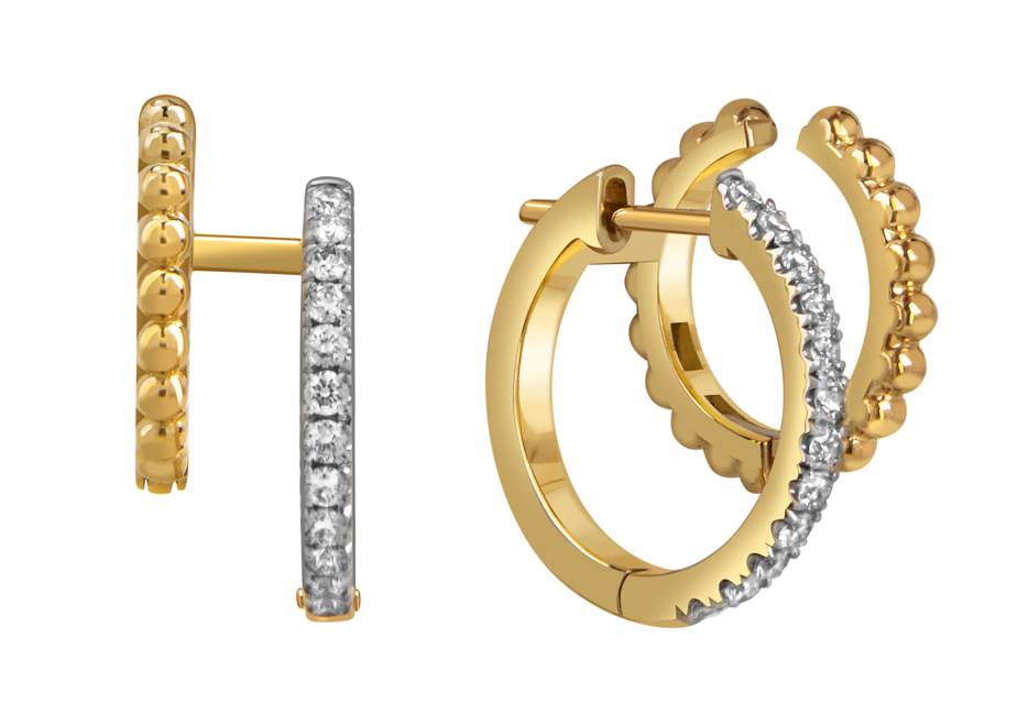 Серьги из жёлтого золота с бриллиантами (059923)