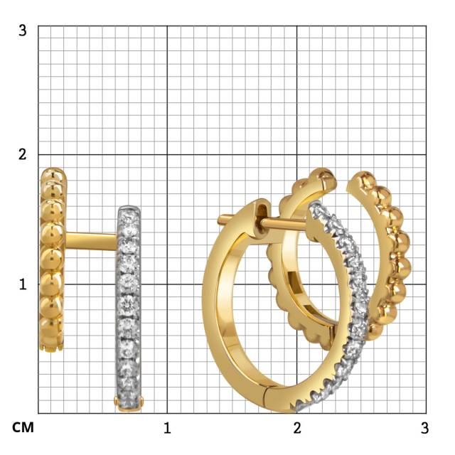 Серьги из жёлтого золота с бриллиантами (059923)