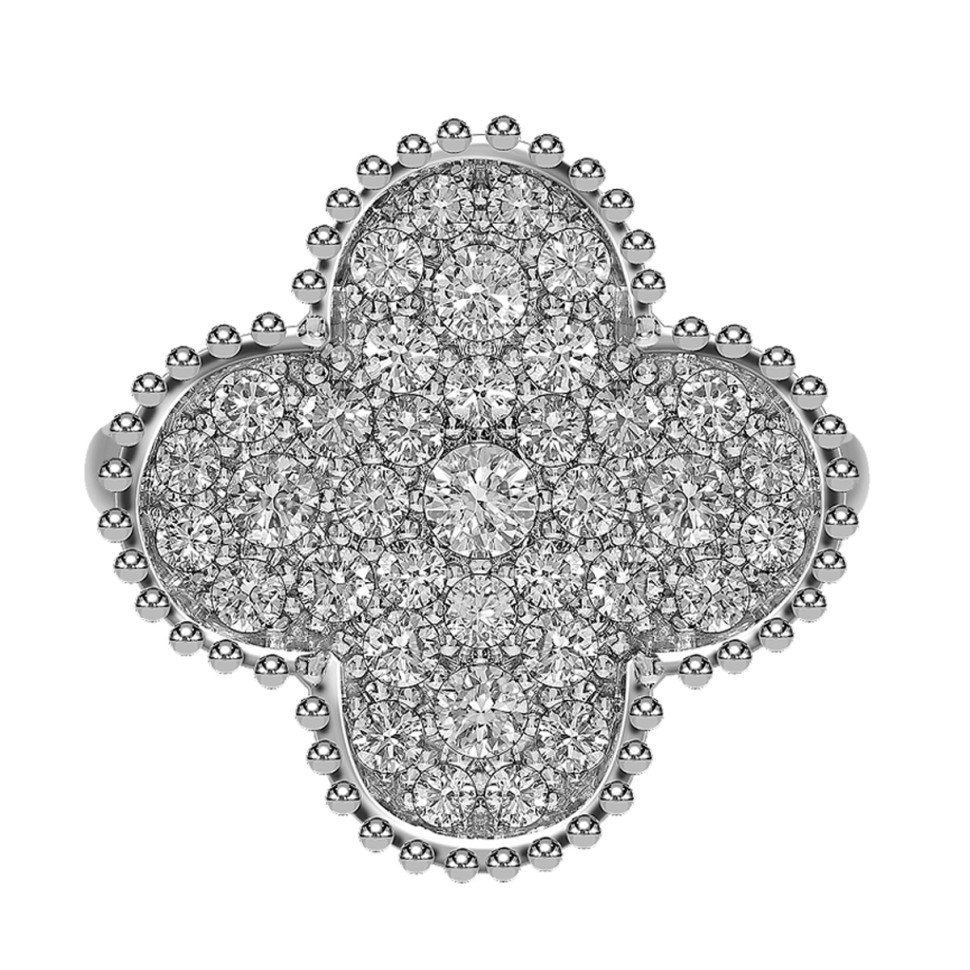 Кольцо из белого золота с бриллиантами (052563)