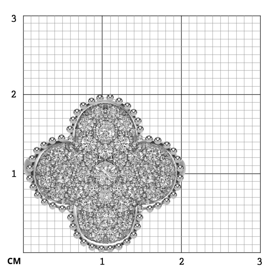 Кольцо из белого золота с бриллиантами (052563)