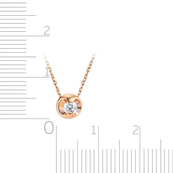 Колье из красного золота с бриллиантом (047747)