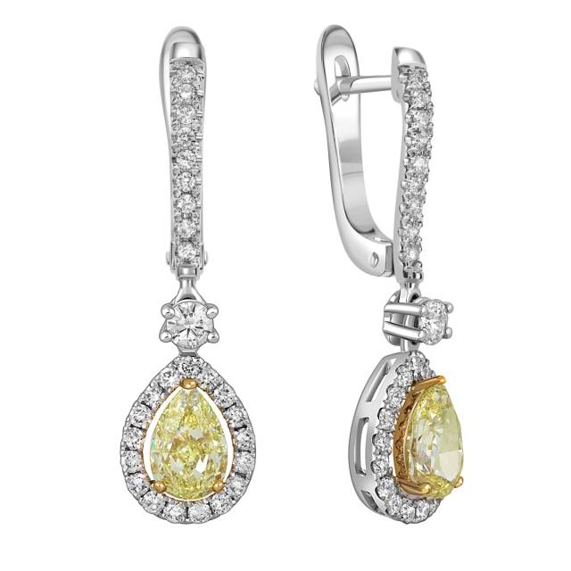 Серьги из белого золота с бриллиантами (052377)