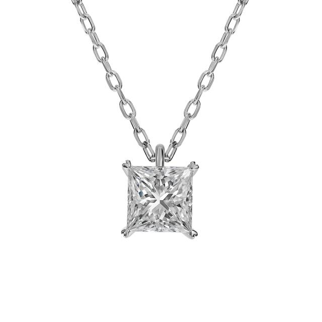 Колье из белого золота с бриллиантом (063392)