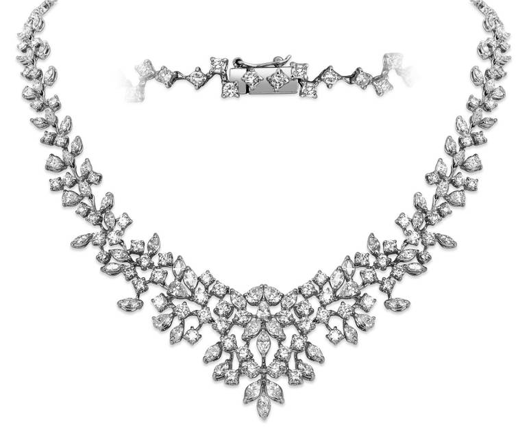 Эксклюзивное колье с бриллиантами из платины (003510)