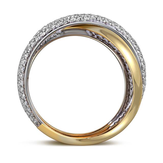 Кольцо из комбинированного золота с бриллиантами (057678)