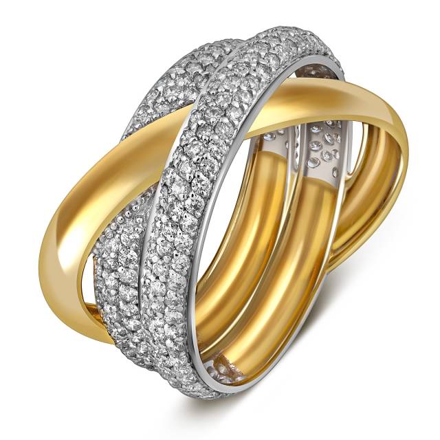 Кольцо из комбинированного золота с бриллиантами (057678)