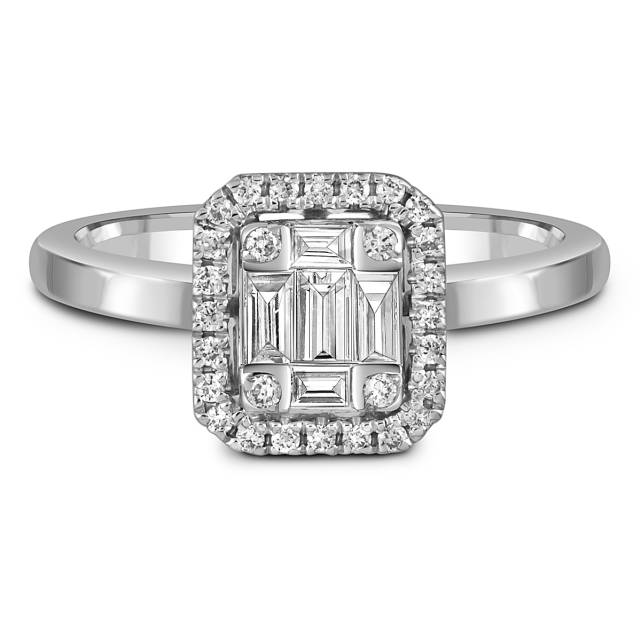 Кольцо из белого золота с бриллиантами (052744)