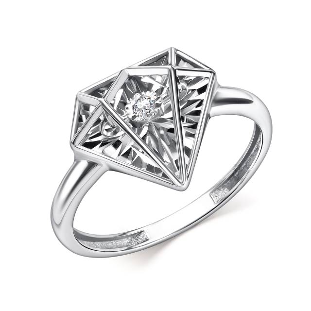 Кольцо из белого золота с бриллиантом (063045)