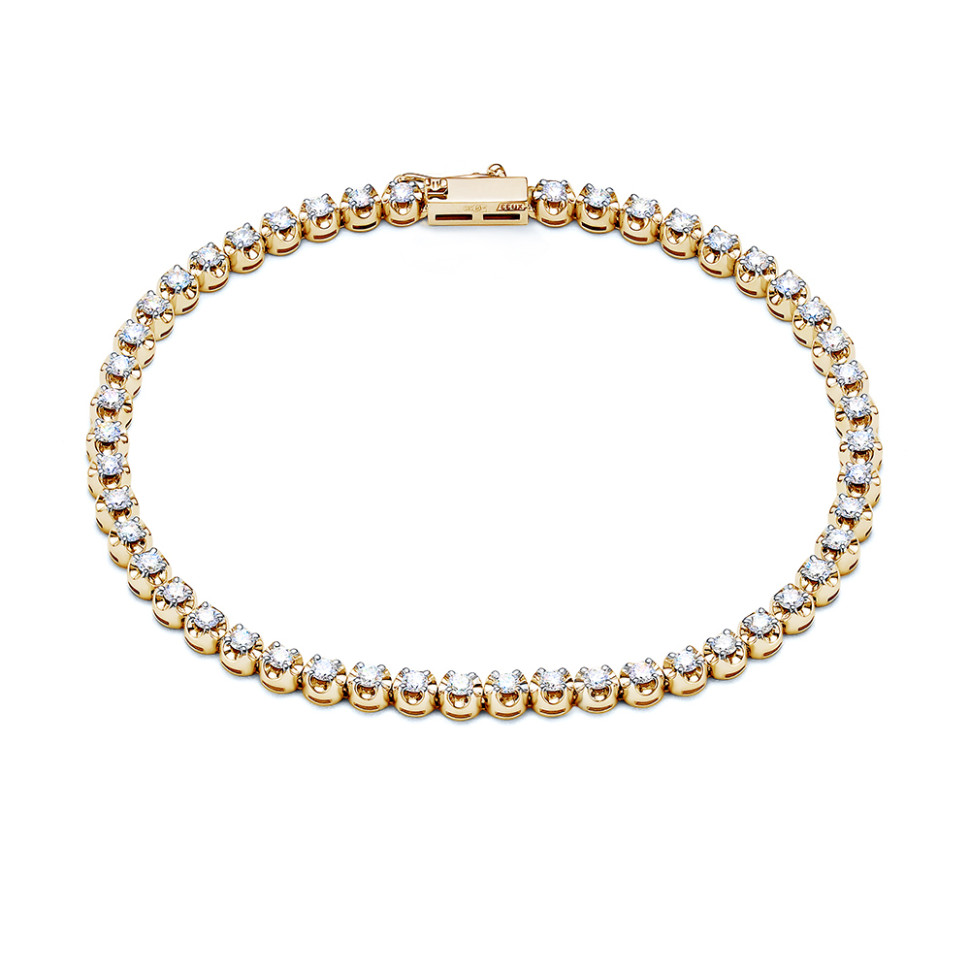 Браслет из жёлтого золота с бриллиантами (055038)