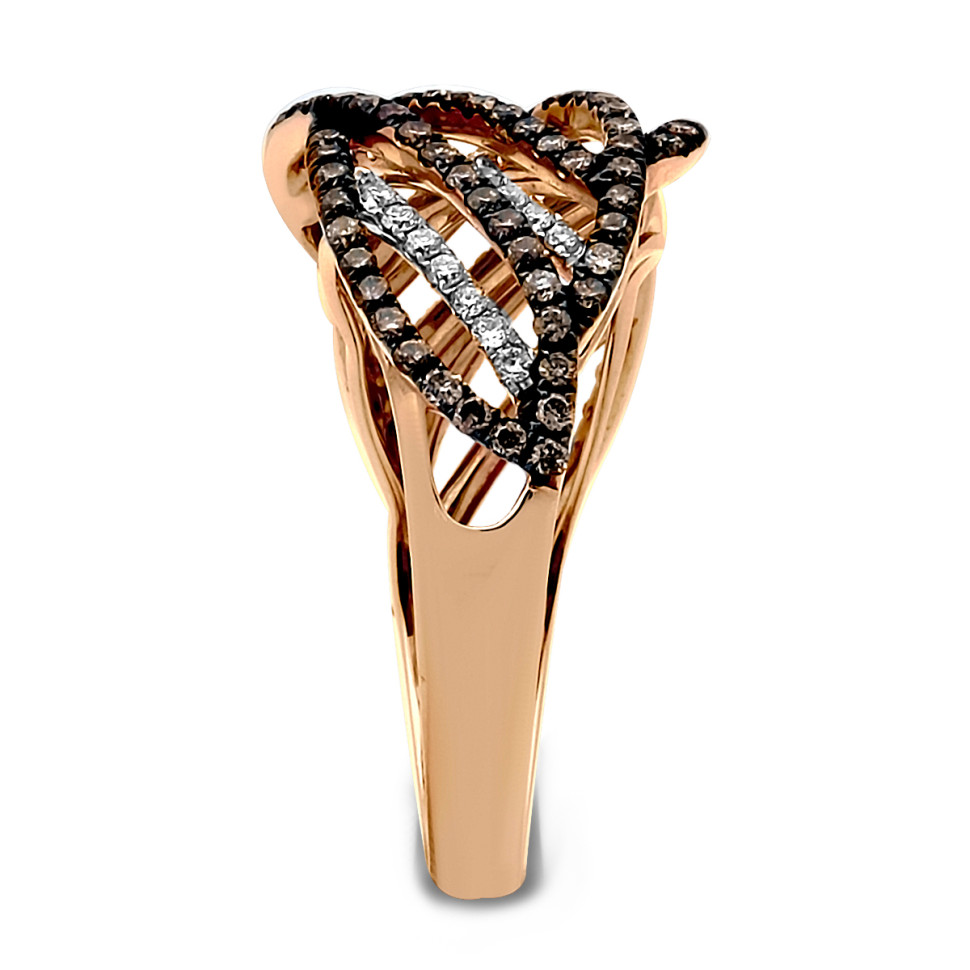 Кольцо из красного золота с бриллиантами (015421)