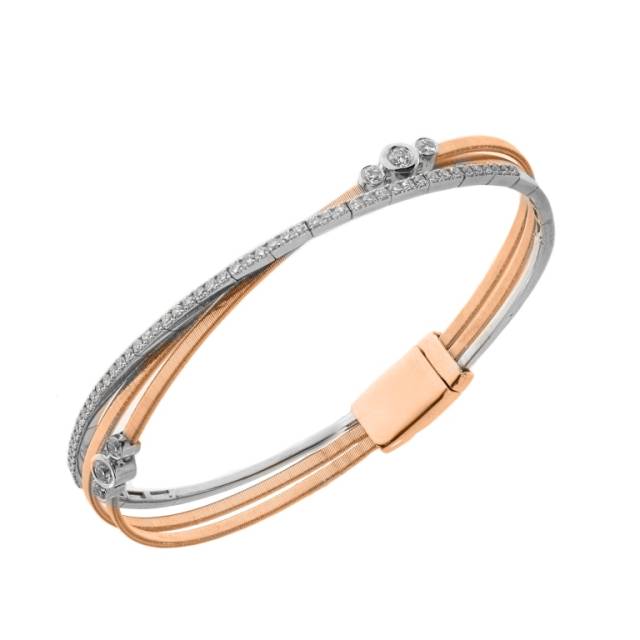 Браслет из комбинированного золота с бриллиантами (050719)