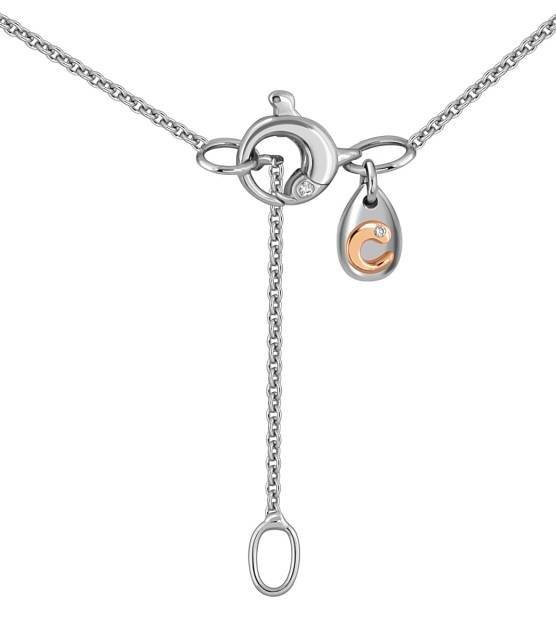 Колье из белого золота с бриллиантом и изумрудами "Crivelli" (054105)