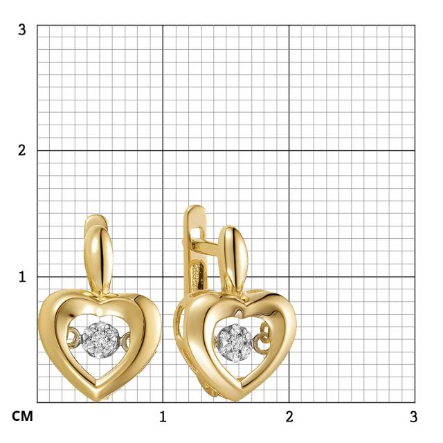 Серьги из жёлтого золота с бриллиантами (059572)