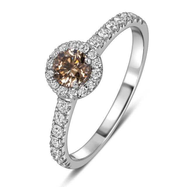 Помолвочное кольцо из белого золота с бриллиантами  (060960)