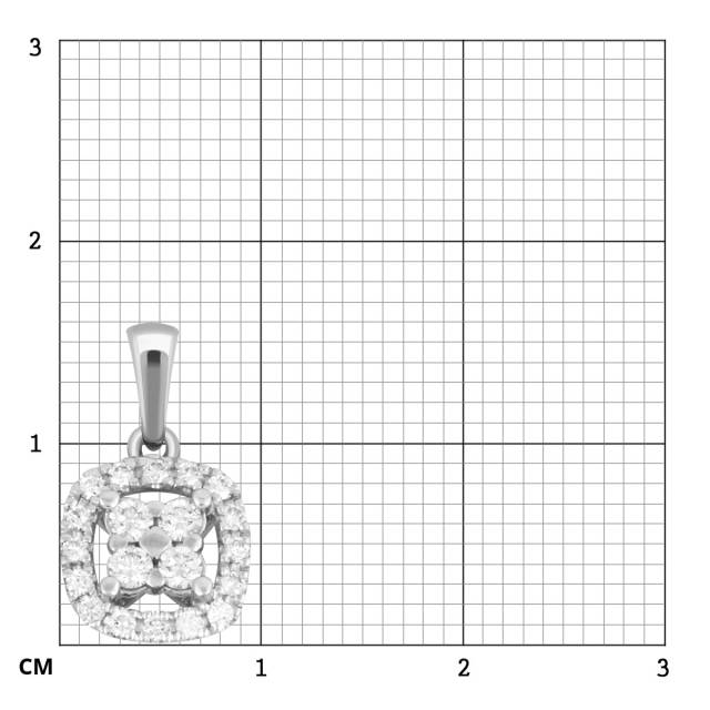 Кулон из белого золота с бриллиантами (039708)