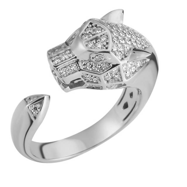 Кольцо из белого золота с бриллиантами (054643)