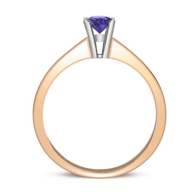Помолвочное кольцо из комбинированного золота с танзанитом (045276)